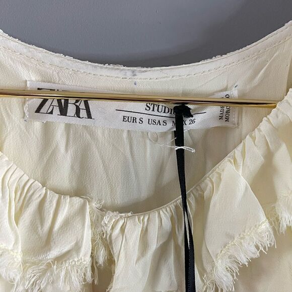 ZARA Limited Edition Flowing Cream Blouse - Picture 10 of 16